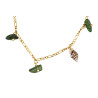 Gold plated Figaro Bracelet with Chrome Diopside