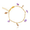 Gold plated Figaro Bracelet with Ametrine