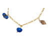 Gold plated Figaro Bracelet with Lapis Lazuli