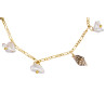 Gold plated Figaro Bracelet with White Keshi Pearls