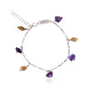 Silver Figaro Bracelet with Amethyst