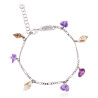 Silver Figaro Bracelet with Ametrine