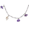 Silver Figaro Bracelet with Ametrine