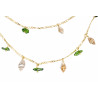 Gold plated Figaro Double Necklace with Chrome Diopside