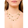 Gold plated Figaro Double Necklace with Chrome Diopside