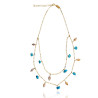 Gold plated Figaro Double Necklace with Turquoise