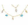 Gold plated Figaro Double Necklace with Turquoise