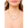 Gold plated Figaro Double Necklace with Turquoise