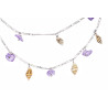 Silver Figaro Double Necklace with Amethyst