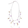 Silver Figaro Double Necklace with Ametrine