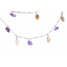 Silver Figaro Double Necklace with Ametrine