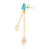 Gold plated Double Drop Earring with Turquoise