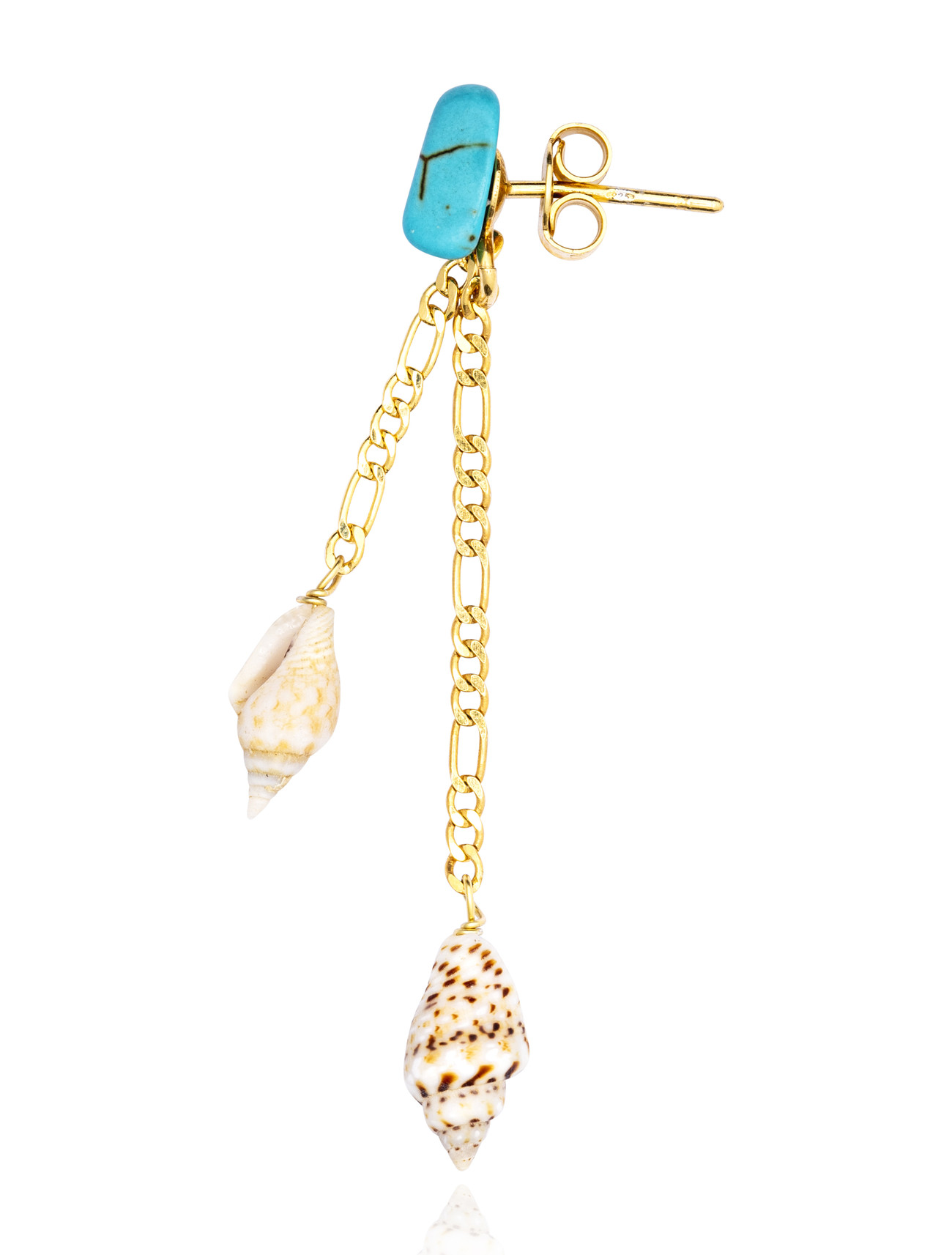 Gold plated Double Drop Earring with Turquoise