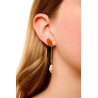 Gold plated Single Drop Earring with Amber