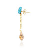 Gold plated Single Drop Earring with Turquoise