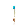 Gold plated Single Drop Earring with Turquoise