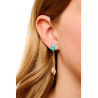 Gold plated Single Drop Earring with Turquoise