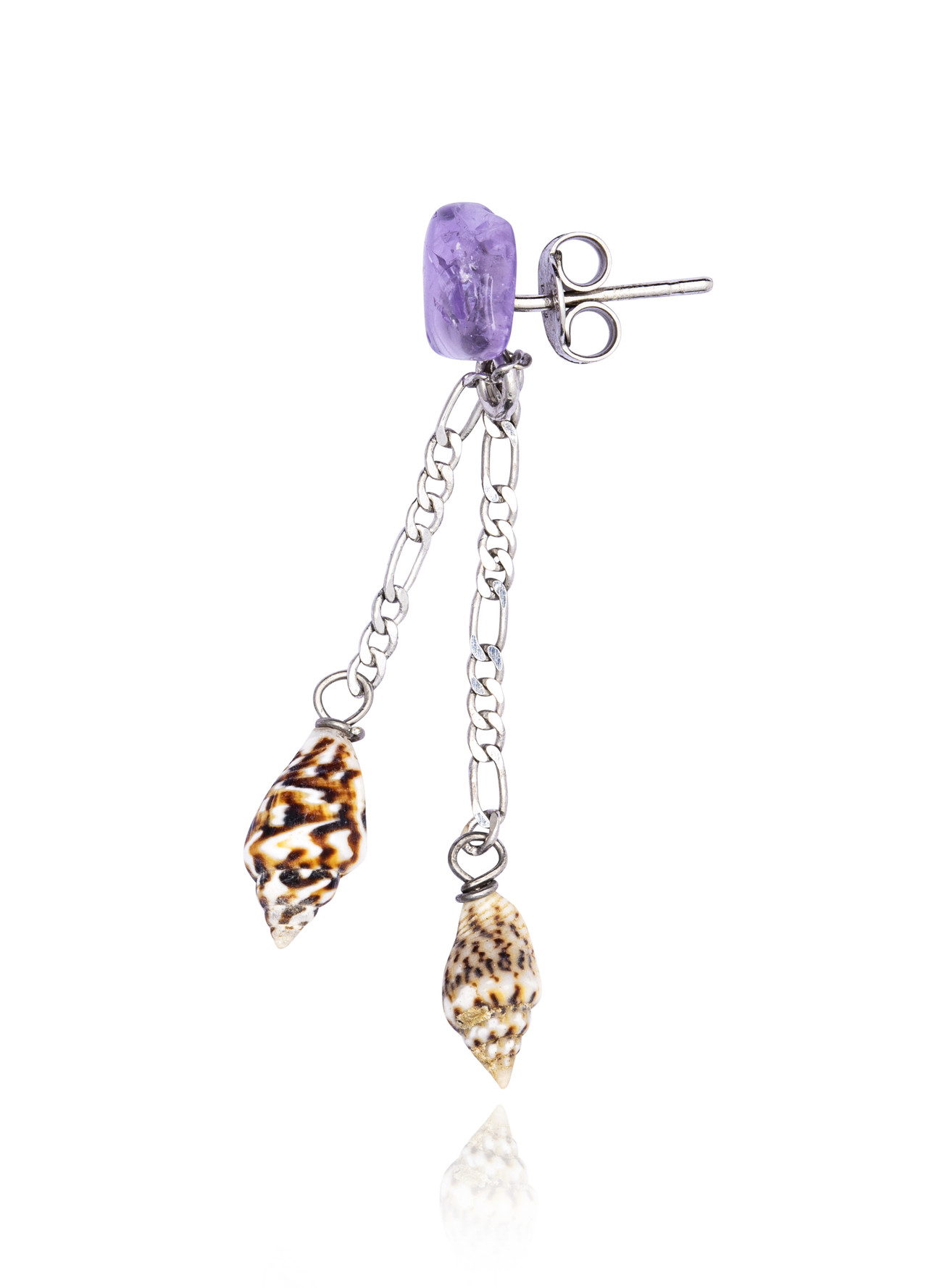 Silver Double Drop Earring with Ametrine