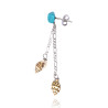 Silver Double Drop Earring with Turquoise