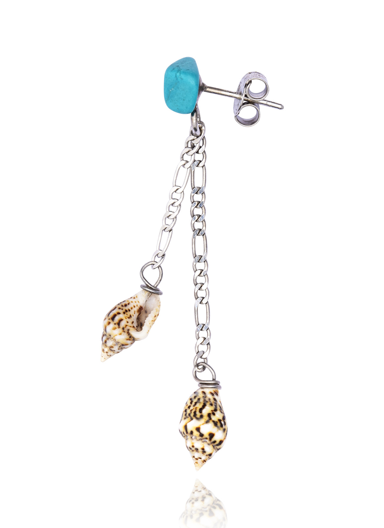 Silver Double Drop Earring with Turquoise