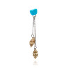 Silver Double Drop Earring with Turquoise