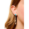 Silver Double Drop Earring with Turquoise