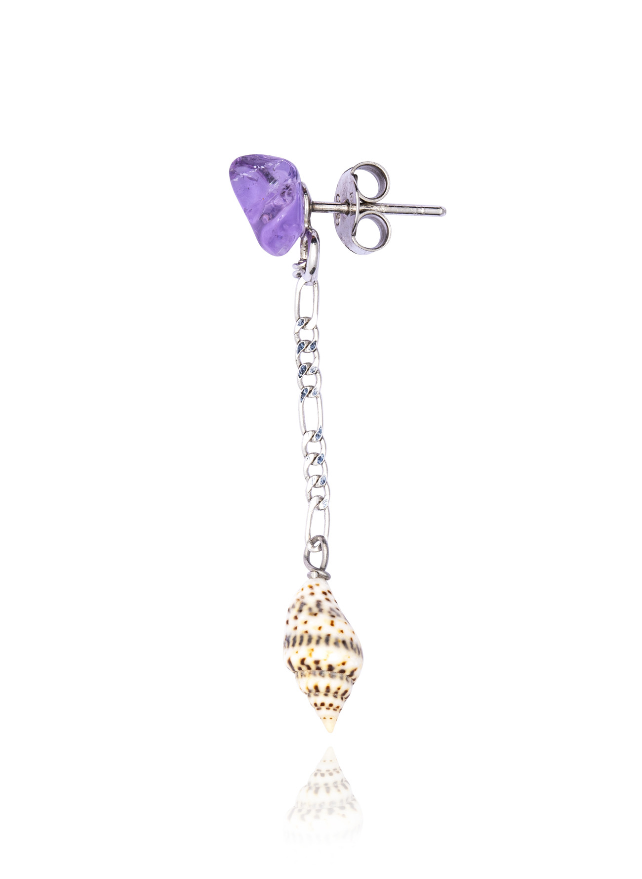 Silver Single Drop Earring with Ametrine