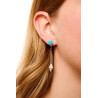 Silver Single Drop Earring with Turquoise