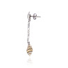 Silver Single Drop Earring with White Keshi Pearl