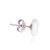 Silver White Keshi Pearl Stud Earring