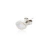 Silver White Keshi Pearl Stud Earring