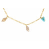 Gold plated Figaro Necklace with Turquoise