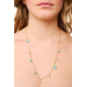 Gold plated Figaro Necklace with Turquoise