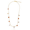 Gold plated Figaro Necklace with Amber