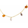 Gold plated Figaro Necklace with Amber