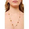 Gold plated Figaro Necklace with Amber