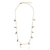 Gold plated Figaro Necklace with Black Keshi Pearls