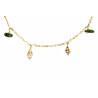 Gold plated Figaro Necklace with Chrome Diopside