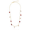 Gold plated Figaro Necklace with Coral