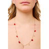 Gold plated Figaro Necklace with Coral