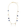 Gold plated Figaro Necklace with Lapis Lazuli