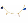 Gold plated Figaro Necklace with Lapis Lazuli