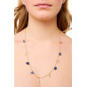 Gold plated Figaro Necklace with Lapis Lazuli