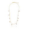 Gold plated Figaro Necklace with White Keshi Pearls