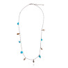 Silver Figaro Necklace with Turquoise