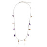 Silver Figaro Necklace with Amethyst