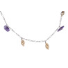 Silver Figaro Necklace with Amethyst