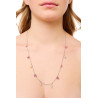 Silver Figaro Necklace with Ametrine