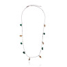 Silver Figaro Necklace with Green Agate