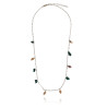 Silver Figaro Necklace with Malachite